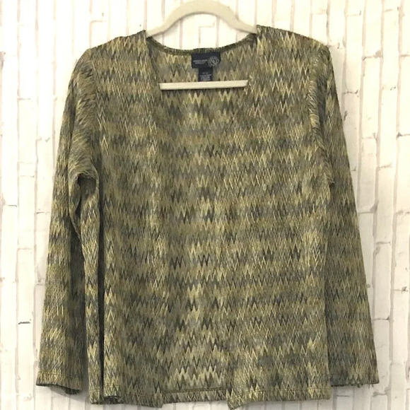 Venezia Jeans Clothing Co Top Womens Size 14/16 Multi Green Long Sleeve Jacket - Picture 1 of 5